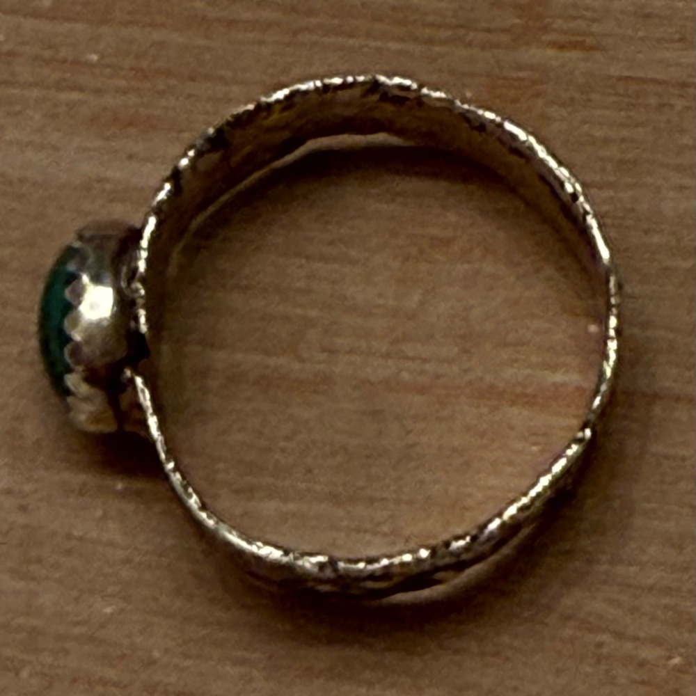 Size 7 Chrysocolla in a Silver Metal ring Setting - One of a Kind Handcrafted - Picture 3 of 9